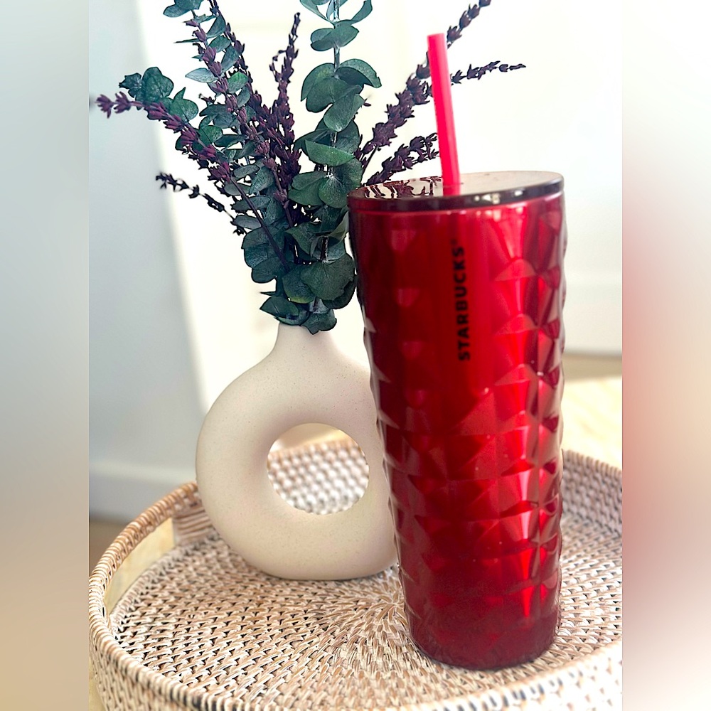 NWT Starbucks 24oz Textured Iridescent Red Tumbler
